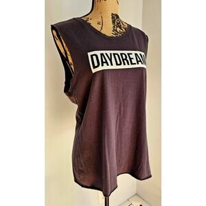 Zoe + Liv Women Gray Muscle Shirt “Day Dream” Stretch, Size Large